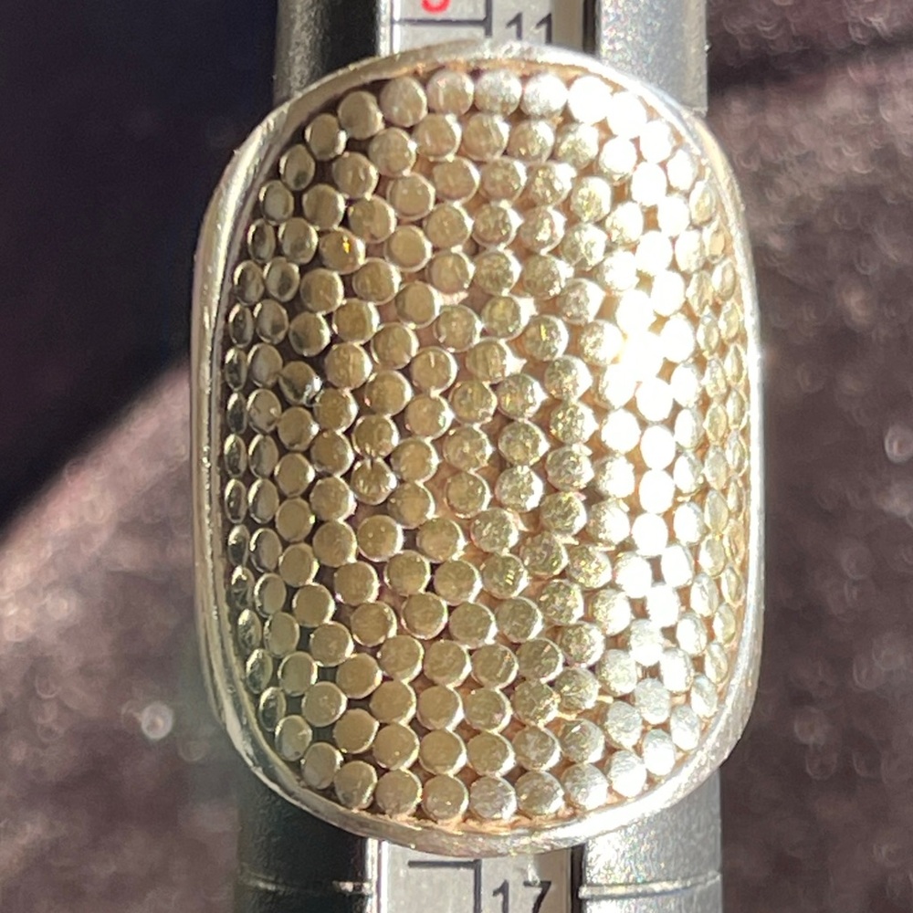 Signed Anna Beck Large Saddle Shaped Dotted Sterling Silver Ring Size 6.5